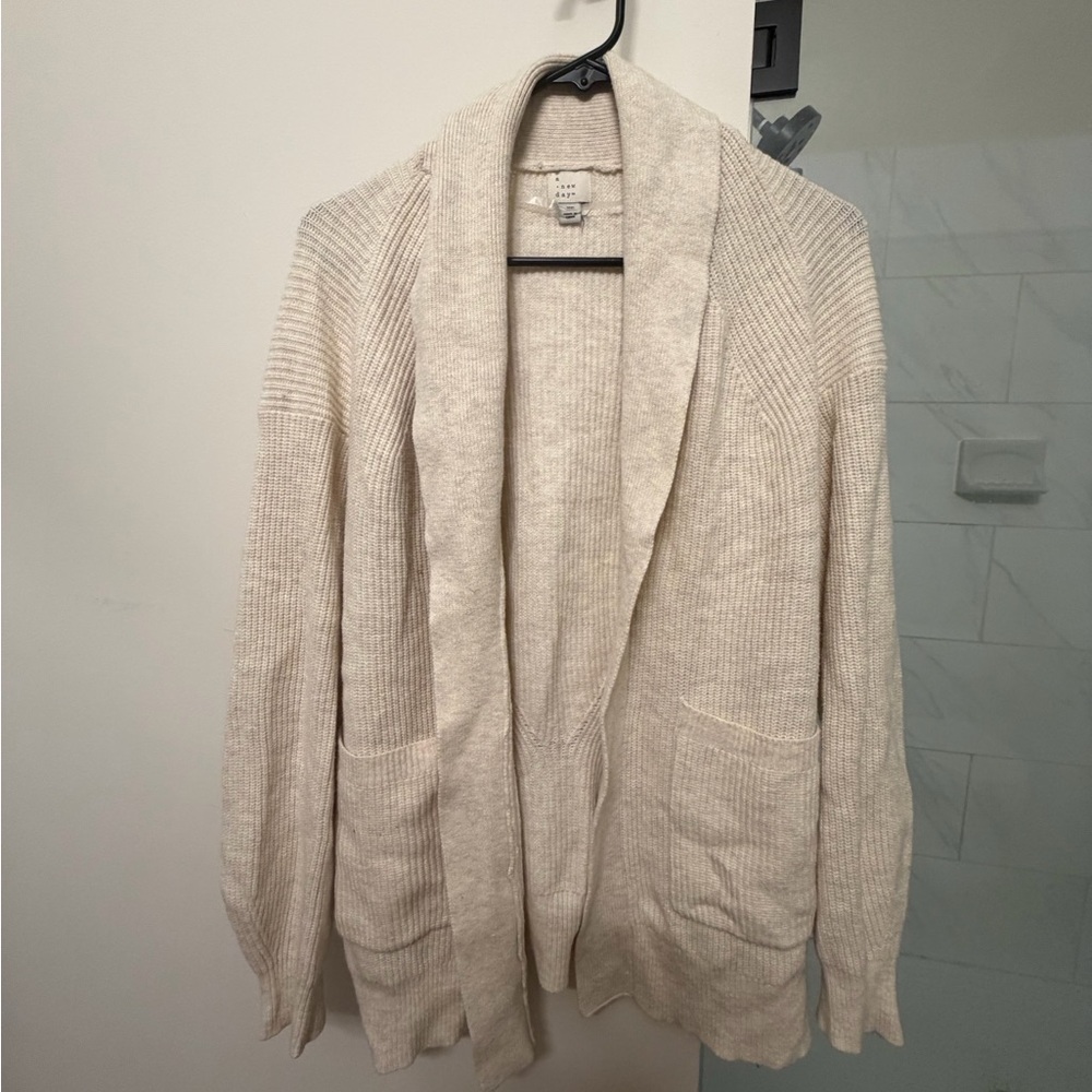 a new day Cream Ribbed Cardigan